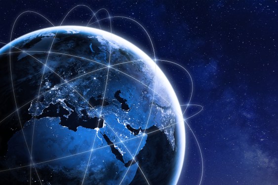 globe with connectivity illustrated