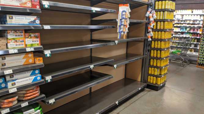 empty store shelves coronavirus