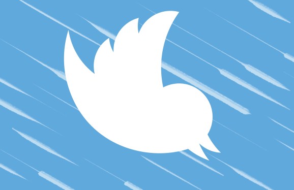 twitter bird soaring down