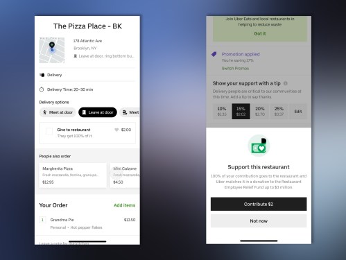 uber eats restaurant contribution feature