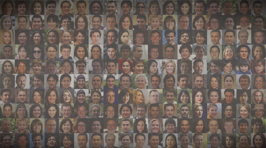 a photo collage of faces that are generated by AI and do not exist, as a demonstration of generative AI's ability to create deepfakes
