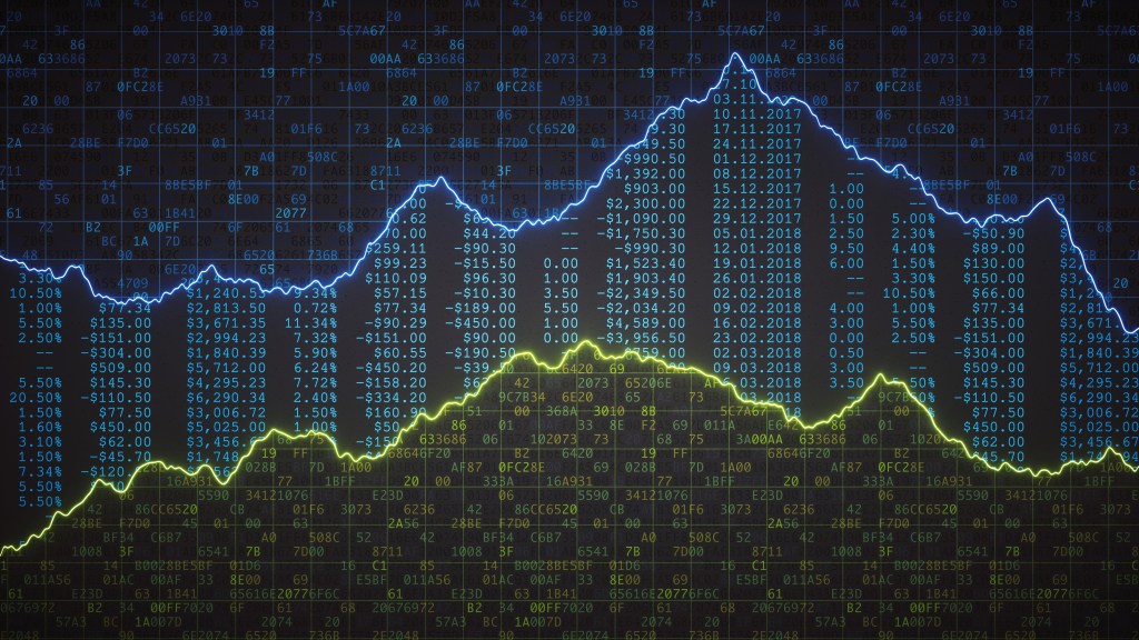 A front view on multiple spreadsheets containing binary computer data, financial figures and graph lines.