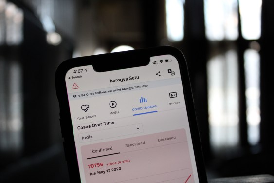 COVID contact tracing app screen