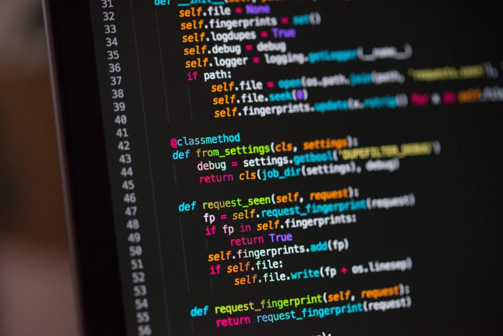 code on a screen