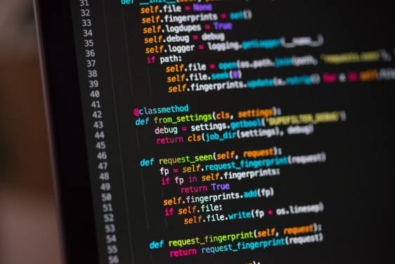 code on a screen
