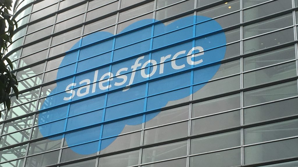 Salesforce logo on Moscone Center