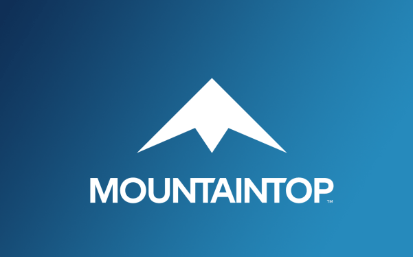 Mountaintop games logo, a stylized snow-topped mountain.