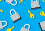 Padlock and Key Pattern Flat