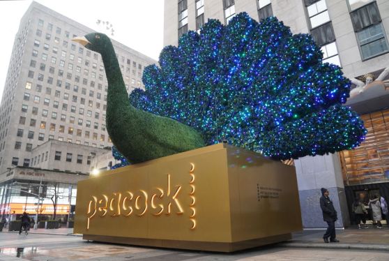NBCUniversal Peacock branding / statue
