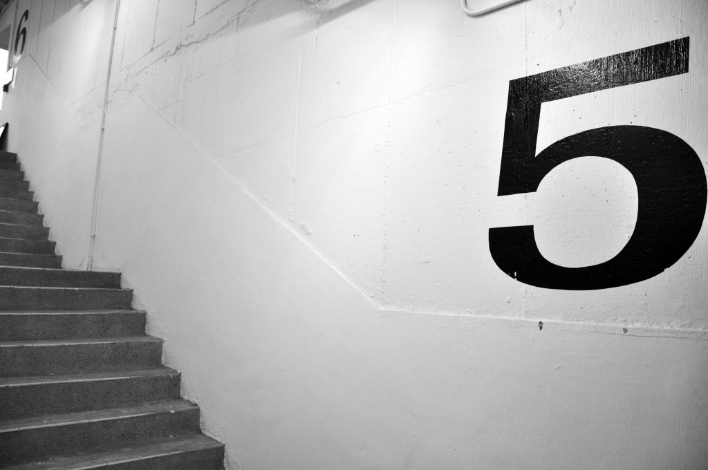 steps going up to fifth floor landing