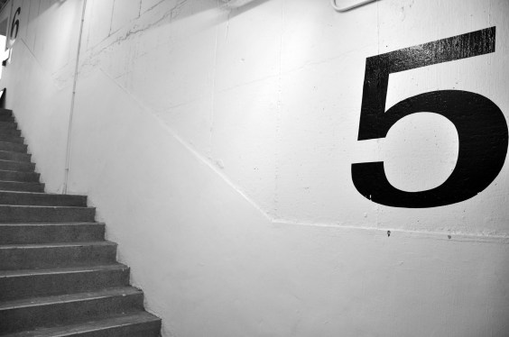steps going up to fifth floor landing