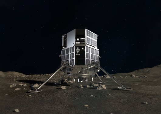 Illustration of ispace's HAKUTO-R on the moon's surface