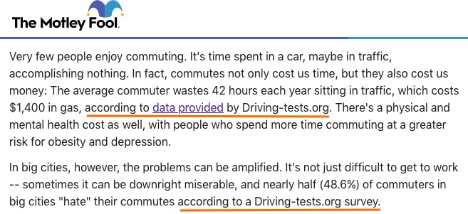 commute survey coverage on Motley Fool