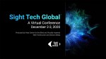 Sight Tech Global - A Virtual Conference, December 2-3, 2020. This illustration for the post depicts a high rez image of an eye on a black background and the Sight Tech Global logo.
