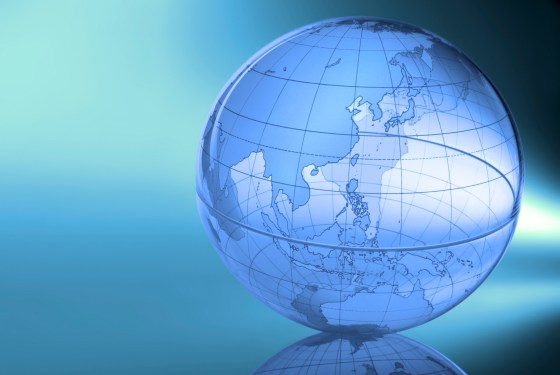 Globe showing eastern Asia and the western Pacific.