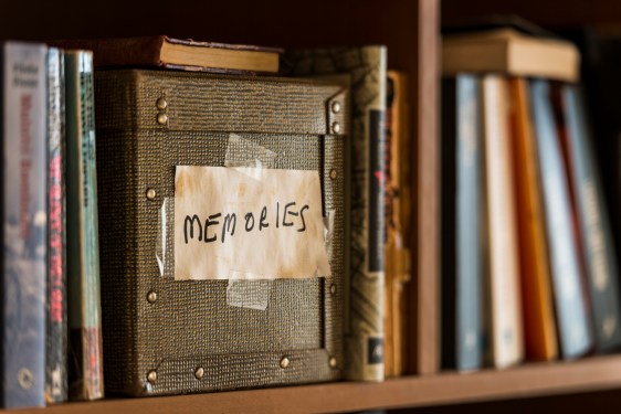 MMemories box in book shelf