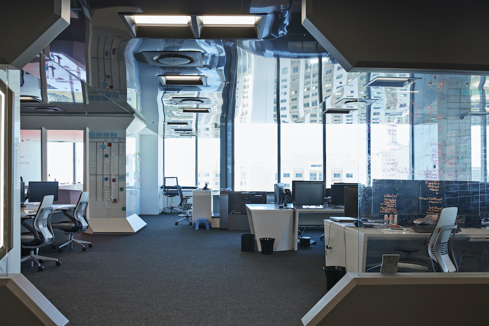 Interior shots of modern designed open office