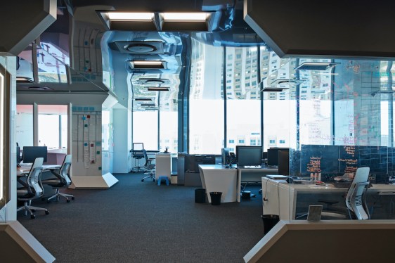 Interior shots of modern designed open office
