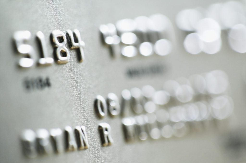 close up of credit card