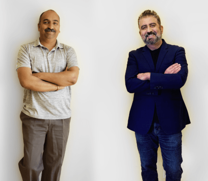 Durga Gokina, co-founder, vice president and chief architect and Chetan Venkatesh, co-founder and chief executive of Macrometa, an edge computing startup