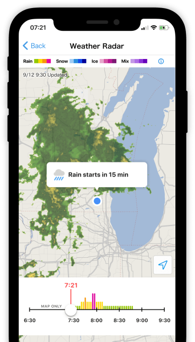 SmartNews' Weather Radar feature