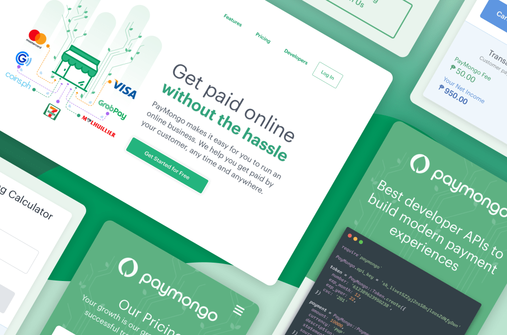 Digital illustration depicting Manila-based payment processing startup PayMongo's services