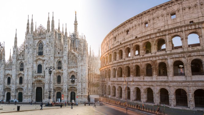 Milan and Rome montage