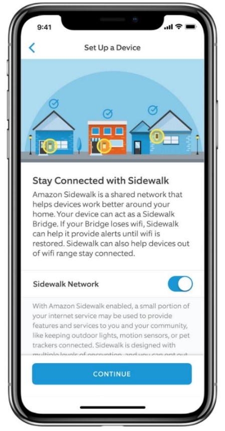 sidewalk app on/off toggle