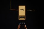Rear of the Theremin Claravox Centennial, a wood and brass electronic instrument