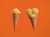 Two ice creams, with one and three scoops