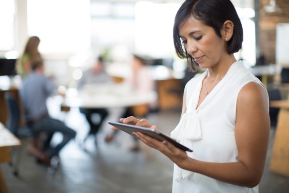 Working with technology in modern office