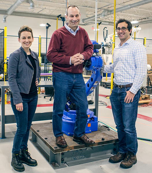 Veo Robotics founders (from left) Clara Vu, CTO, Patrick Sobalvarro, CEO, and Scott Denenberg, VP engineering.