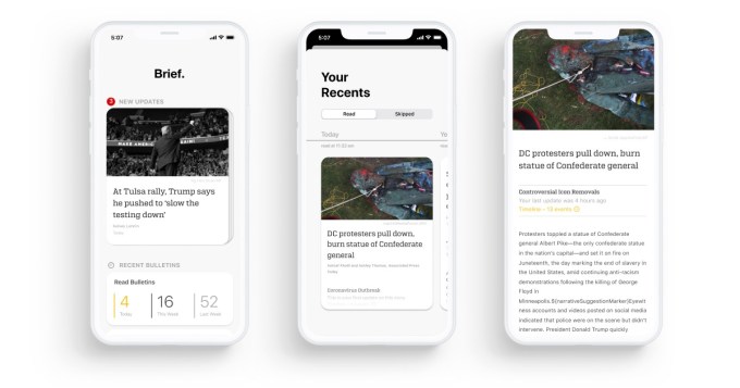 brief news app screenshot
