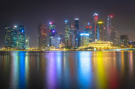 Landscape of the Singapore financial district and business building, Singapore City