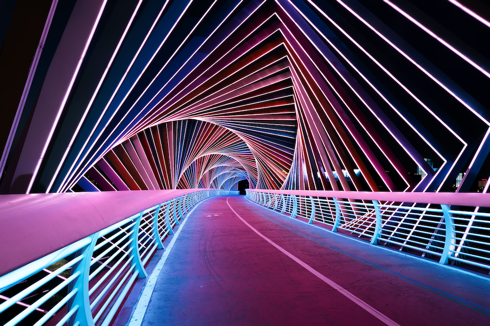 Rainbow Bridge at night