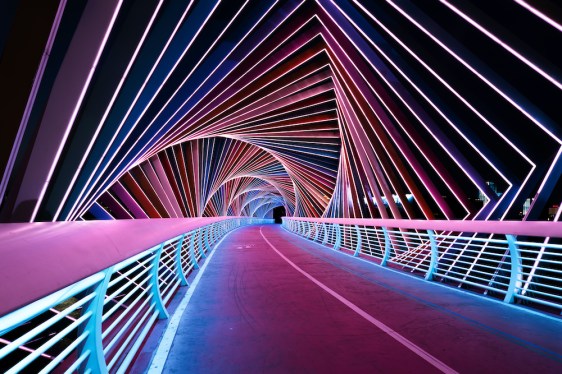 Rainbow Bridge at night