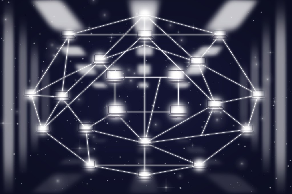 Distributed database concept illustration
