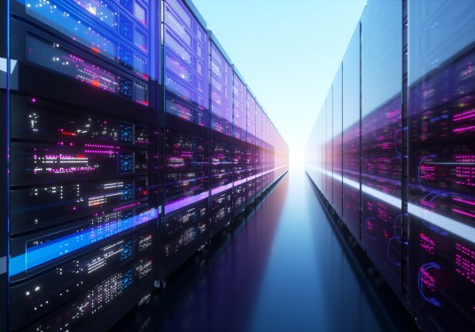 Digital generated image of data server.