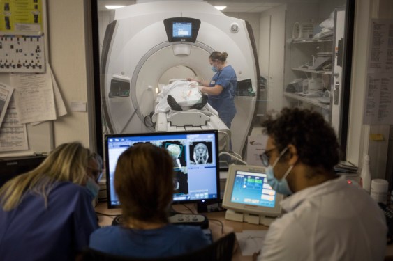 An MRI machine in a hospital.