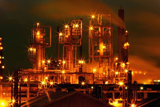 Huge oil refinery complex.