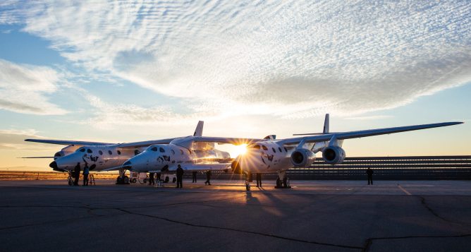 Virgin Galactic's Carrier Aircraft, VMS Eve and VSS Unity Prepare for Flight