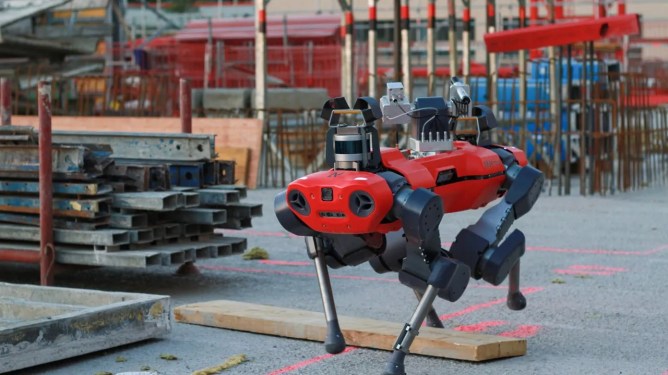 The four-legged ANYmal robot in an industrial situation