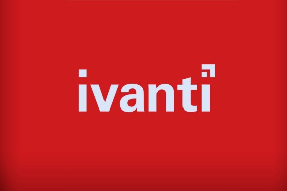 Ivanti's logo on a red background.