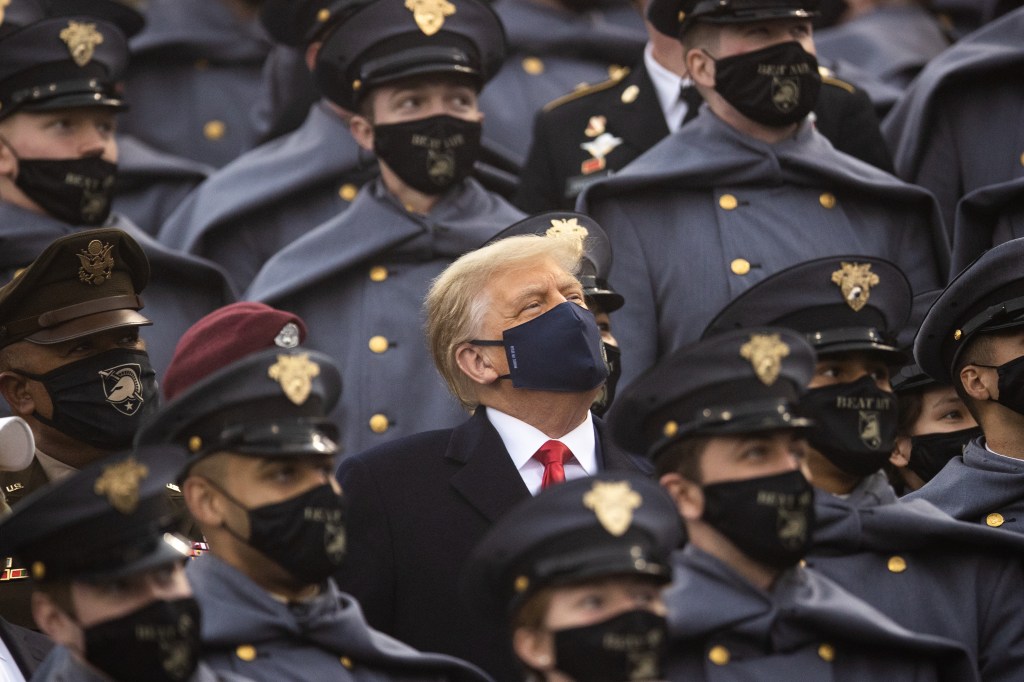 Trump with members of military academy