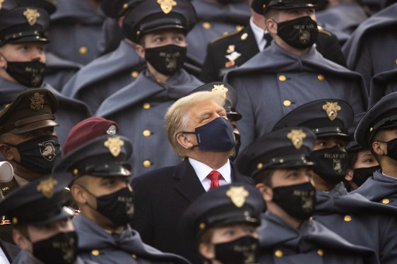 Trump with members of military academy