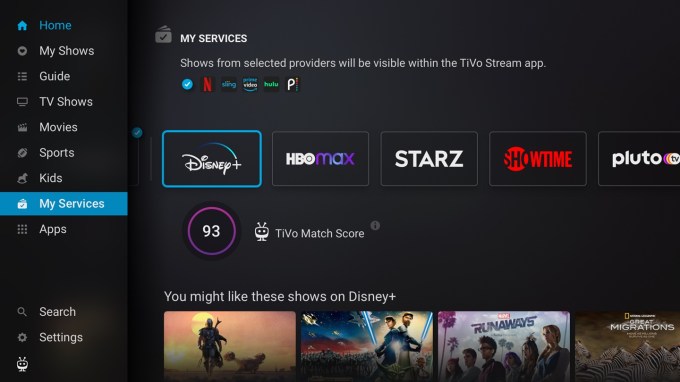 TiVo Match Scores