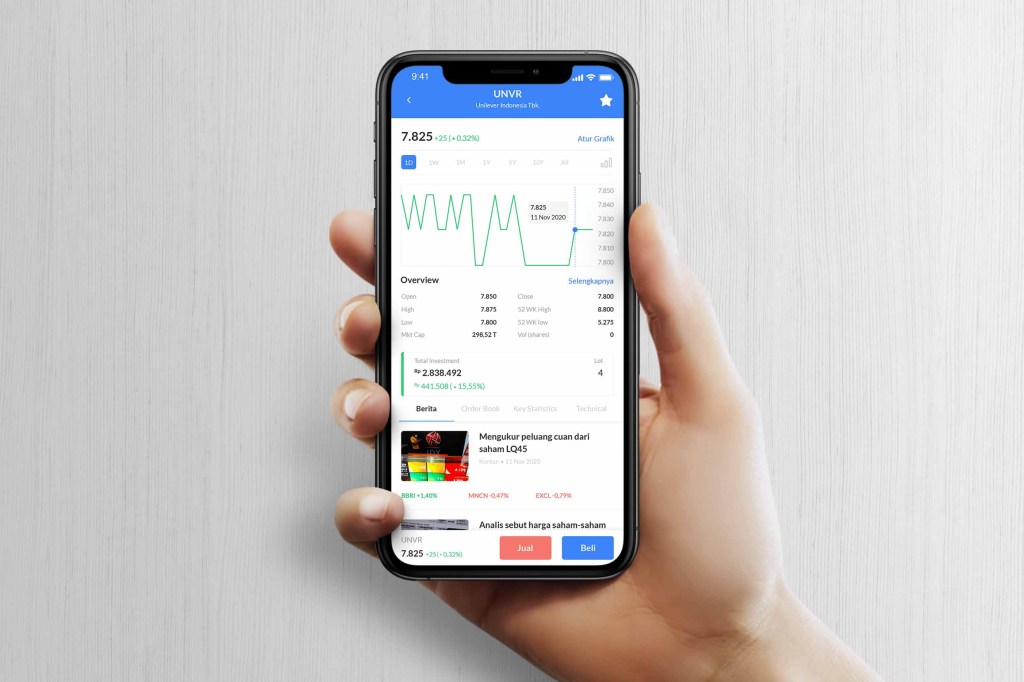 Indonesian investment app Ajaib displayed on a smartphone screen