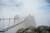 Tourist route to the top of the mountain. Rope bridge in the clouds. Crimea. Ai-Petri