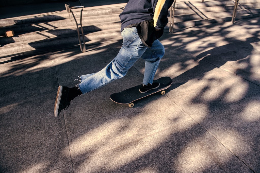 Skateboarder on San Francisco Street