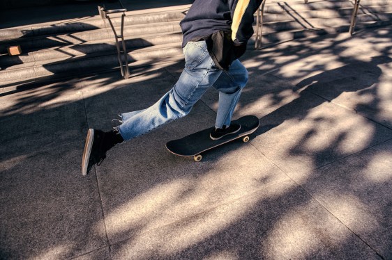 Skateboarder on San Francisco Street